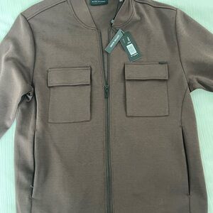 Elie Tahari Brown Zip Up Sweater